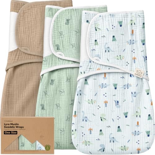 KeaBabies Muslin Baby Swaddles for Newborns,3pk,100% Cotton