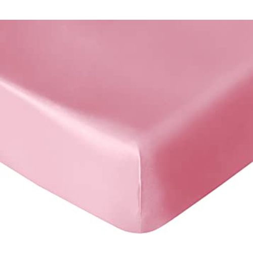 NTBAY Silk Satin Fitted Crib Sheet, Super Soft and Silky 28x52 Crib Sheet for Standard Crib and Toddler Mattresses, Boys, Girls, Unisex, Pink, 28x52 Inches