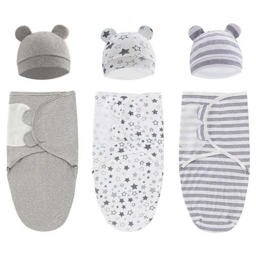 EIGTHTAIL Baby Swaddle Sleep Sack with Hat Soft Cotton Newborn Wearable Swaddle Wrap for 0-3 months Girls Boys 3-Pack - Walmart.ca