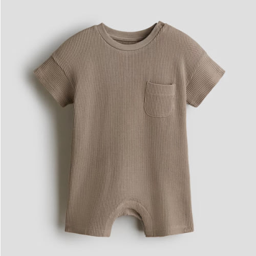 Waffled Cotton Romper Suit