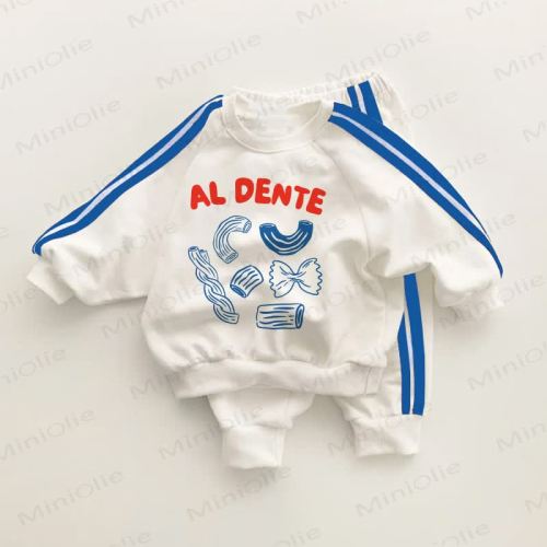 AL DENTE Baby Toddler Pasta Blue Striped 2-piece Set