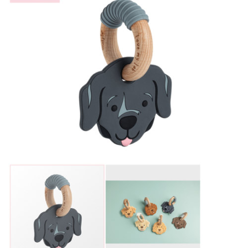 Black Lab Teether | Silicone Baby Teething Toy up to 18M | Mud Pie