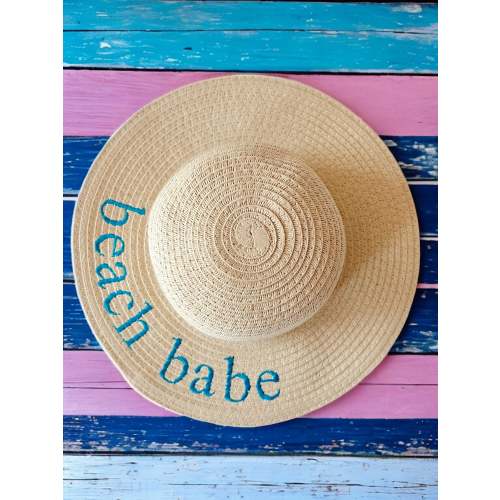 Wide Brim Woven Sunhat, Beach Babe