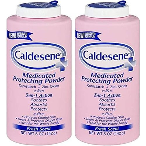 Caldesene Medicated Protecting Body Powder with Zinc Oxide and Cornstarch, Talc Free, 5 Oz (Pack of 2)