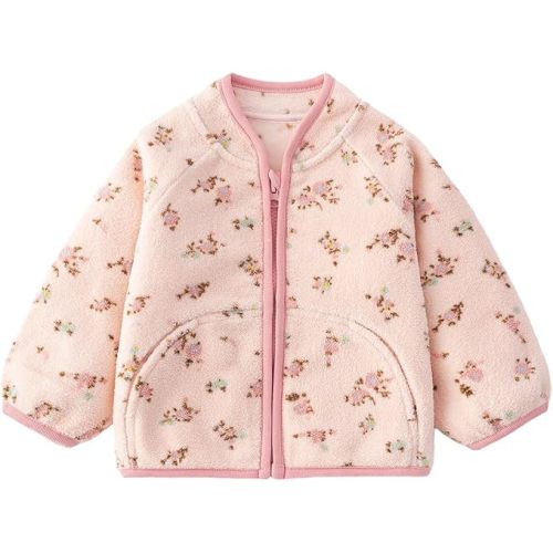BINIDUCKLING Baby Toddler Girl Sherpa Fleece Jacket Fall Winter Coat Warm Clothes