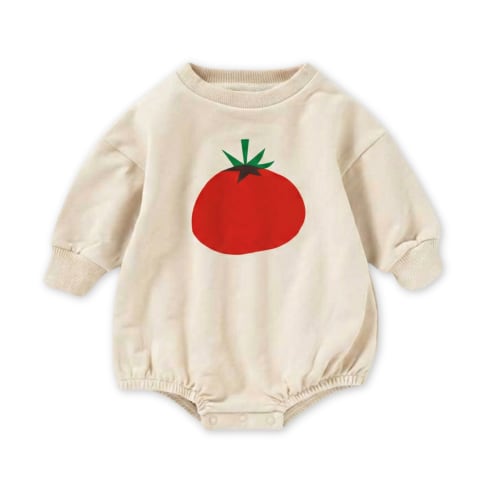 Organic Cotton French Terry Bubble Romper - Tomato