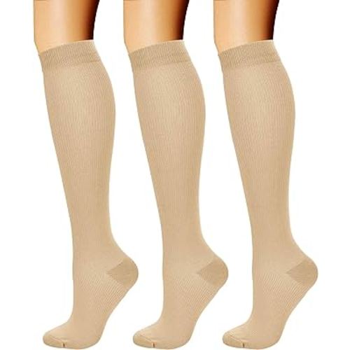 CHARMKING Compression Socks for Women & Men Circulation (3 Pairs) 15-20 mmHg is Best Support for Athletic Running Cycling