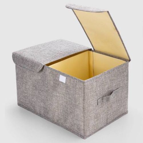 VUSIGN 12''X16.8'' Wardrobe Flip-Top Storage Box with Dual Lid Large Dark Gray