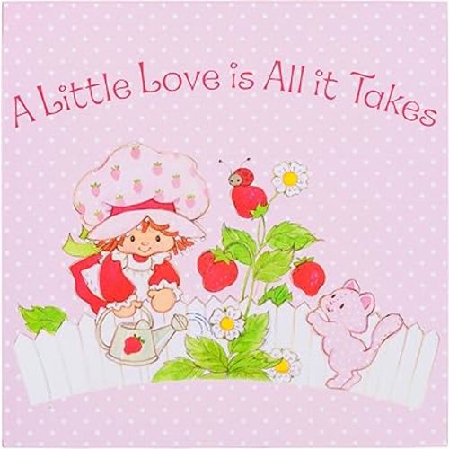 Silver Buffalo Strawberry Shortcake A Little Love is All it Takes 6" x 6" x 1.5" Box Wall Sign