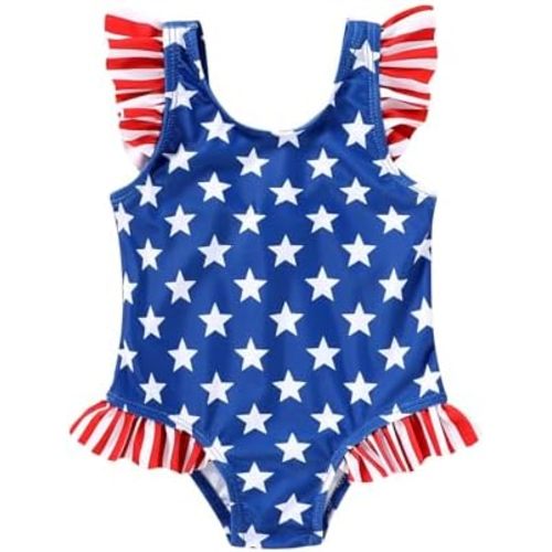YOUNGER TREE Toddler Baby Girls Swimsuit Infant One Piece Bathing Suits Cute Dinosaur Beach Wear Sunsuit Ruffle Swimwear