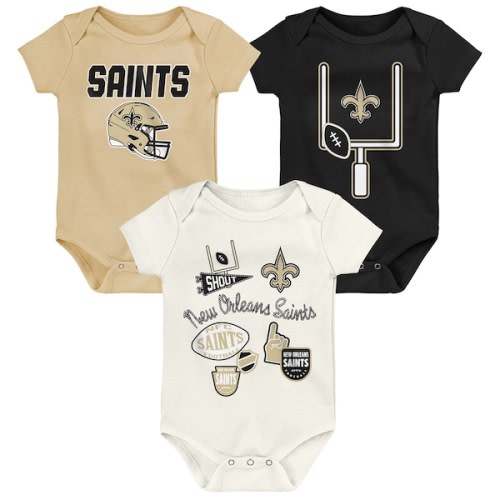 Infant & Newborn Outerstuff  New Orleans Saints Littlest Player Three-Piece Bodysuit Set
