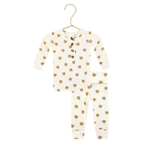 Print Henley & Pants Set