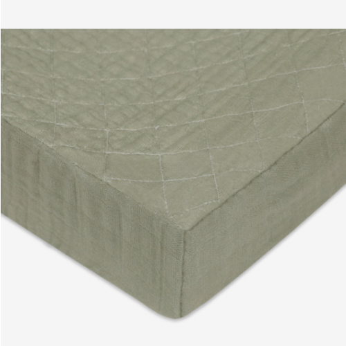 Quilted Changing Pad Cover in GOTS Certified Organic Muslin Cotton