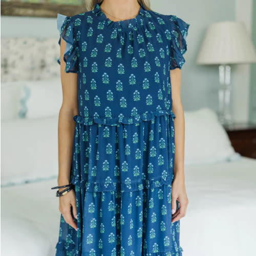 NURSING COLLECTION: What It Means Navy Medallion Dress