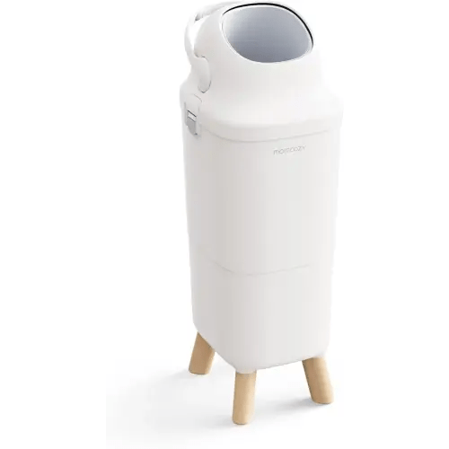 Momcozy Diaper Pail with Patented Triple-Seal Odor Control, Wide Opening, Ergonomic Height, Large Capacity with Viewing Window, Childproof Lock, Fits Standard Trash Bags