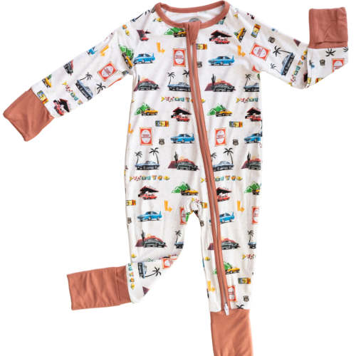 American Muscle Baby Zippy | Road Trip Bamboo Zipper Pajamas – Gearhead Kids