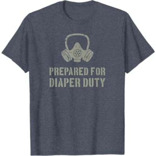 New Dad Prepared for Diaper Duty Funny T-Shirt Large
