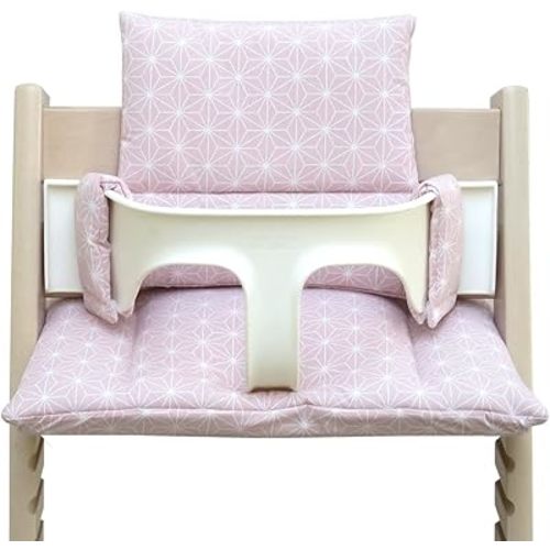Baby - Coated Cushion Set for Tripp Trapp High Chair of Stokke - Happy Star Pink - 100% Made in Germany, All Materials Oeko TEX 100 Certified