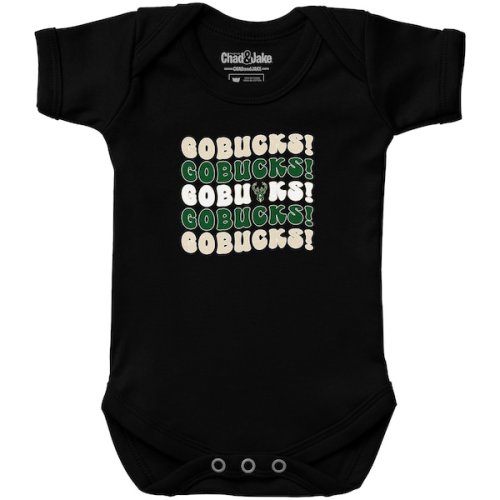 Newborn & Infant Milwaukee Bucks  Chad & Jake Black Groovy Bodysuit