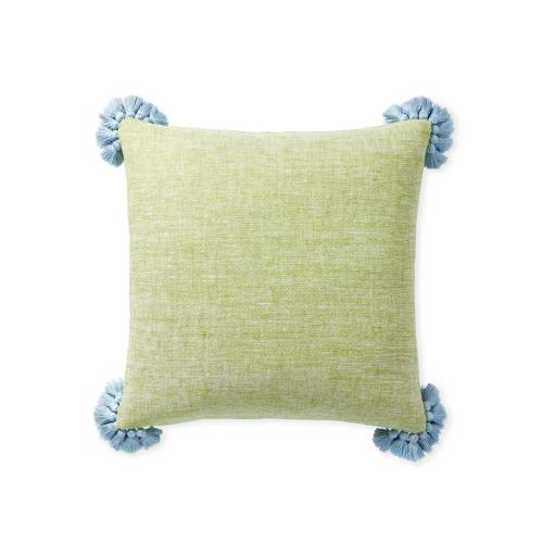 Cayucos Pillow Cover – 20" SQ – Chartreuse/Coastal Blue | Serena & Lily
