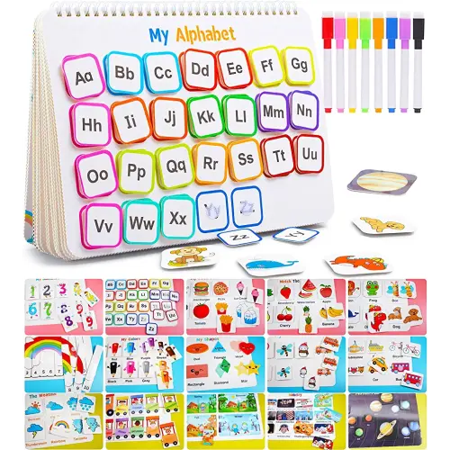 Huijing Montessori Preschool Learning Activities Busy Book - Workbook Activity Binder / Toys for Toddlers, Autism Learning Materials and Tracing Coloring Book