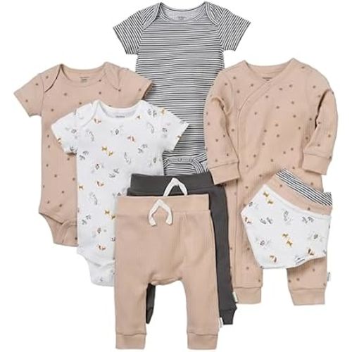 Gerber Baby 9-piece Baby Gift Set for Newborn Boys & Girls – Premium Cotton Baby Essentials Layette Set