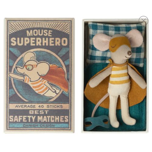 Super Hero, Little Brother in Matchbox - Maileg USA