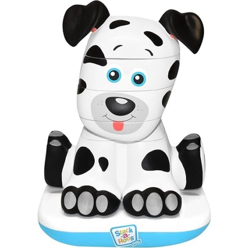 Stack-a-Roos Dalmatian Puppy by Salus Brands - Animal Stacking Toy, Educational Early Learning Toy for Infants Babies Toddlers, Age 12+ Months - Great Baby Gifts, STEM Toy