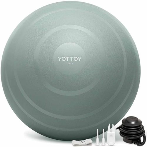 YOTTOY Anti-Burst Exercise Ball for Working Out, Yoga & Pregnancy, Extra Thick Workout Ball for Physical Therapy & Fitness