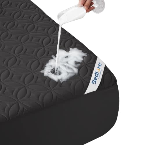 BEDLORE Waterproof Mattress Protector, King Size Mattress Pad | Deep Pockets Fit 6"-18" Mattresses, Soft Noiseless Dirt-proof Bed Mattress Cover Washable for Home, Bedroom, Hotel (Black)