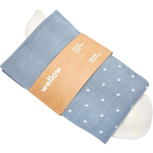 Wellow Compression Socks - Powder Blue Dots