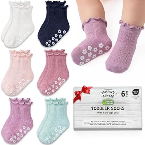 Organic Cotton Blend Ruffle Toddler Socks 6M-12M-2t-3t-4t-5t Gift