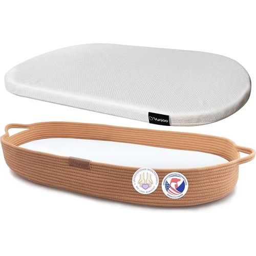Yunioo Baby Changing Basket, Portable Diaper Changing Pad, Moses Basket for Newborns, Changing Table Topper for Baby Nursery, Waterproof Travel Pad Cover