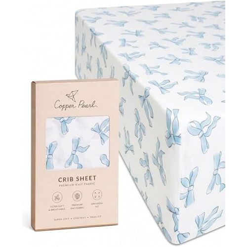 Premium Knit Baby Crib Sheets for Boys and Girls by Copper Pearl: Breathable and Soft, Fitted Crib Sheets for Standard Baby Mattresses, Crib Sheet for Registry or Shower Gift, Daphne