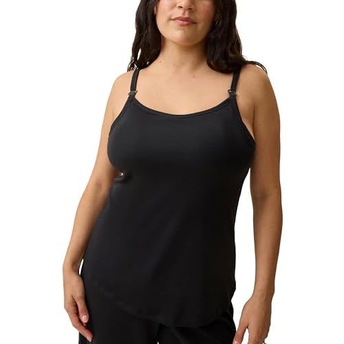 Kindred Bravely Essentials Maternity & Nursing Sleep Camisole Ribbed Breastfeeding Tank Built in Bra Pregnancy Postpartum