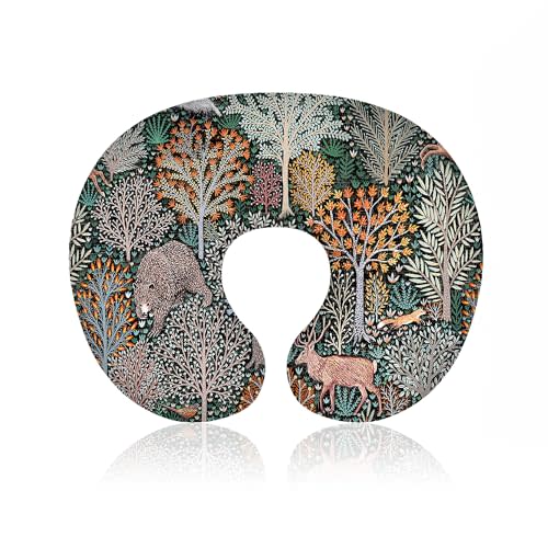 Boyoung Stretchy Nursing Pillow Covers Ultra Soft Slipcovers for Breastfeeding, Fits Standard Infant Support Pillows, Positioners, Nursing Pillow Case, Forest Animals Pattern, 22.5 x 18 inches