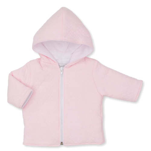 Pima Cotton Jacquard Zip Jacket - Pink | Lowcountry Baby Boutique