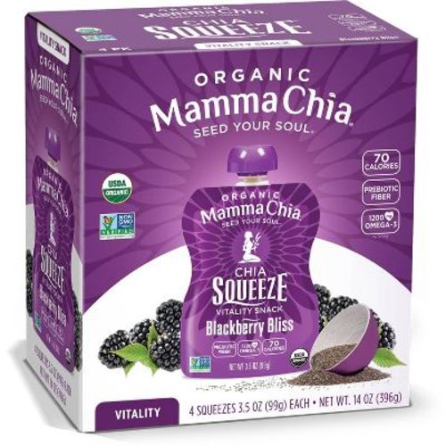 Mamma Chia Blackberry Bliss Chia Squeeze Pouches - 14oz/4ct
