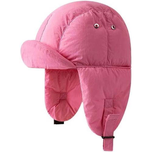 Hot Pink Winter Warm Down Trapper Hat with Ear Flaps for Lady and Girls