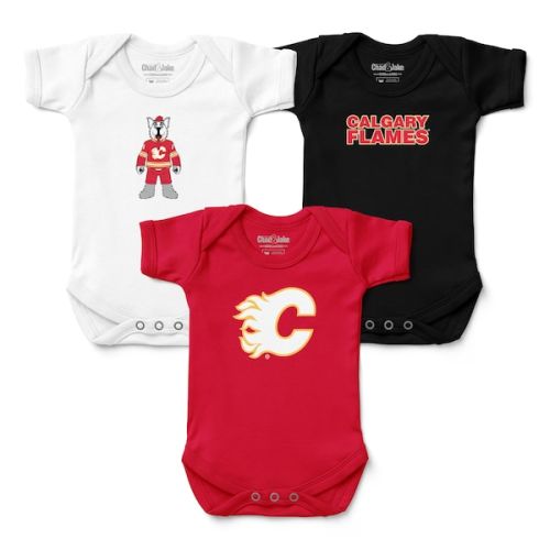Infant Calgary Flames Chad & Jake Three-Pack Bodysuit Set