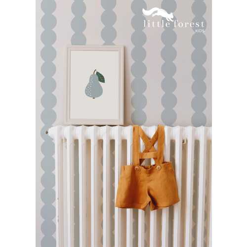 Scallop stripe wallpaper light pastel blue nursery wallpaper, peel and stick wallpaper for boys room minimal kids room wallpaper blue stripe