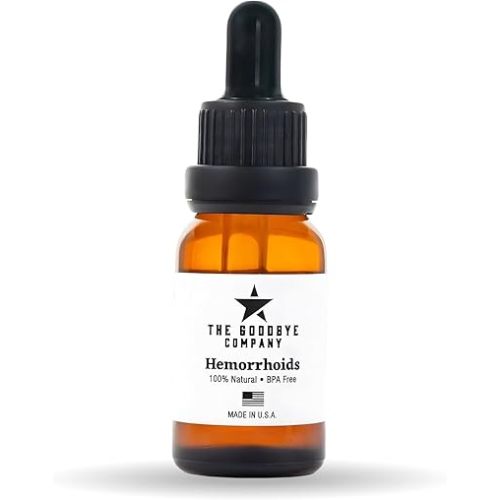 The Goodbye Company Organic Hemorrhoid Relief Serum - Natural Witch Hazel Treatment for Pain, Itch & Swelling - Internal External Soothing Formula - Vegan, USA Made, 15mL