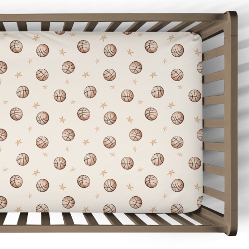 Sports Nursery with Hand-Drawn Basketball Design!