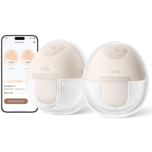 eufy Security Heated Breast Pump Hands-Free E20, Wearable with Innovative HeatFlow, 3 Heat Levels, Optimized Rhythm via App, Hospital-Grade Suction, Leakproof, Ultra-Slim and Quiet for in-Bra Use