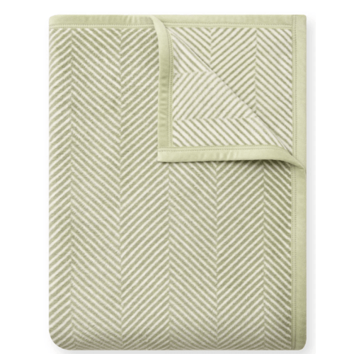 Harborview Herringbone Garden Green Blanket