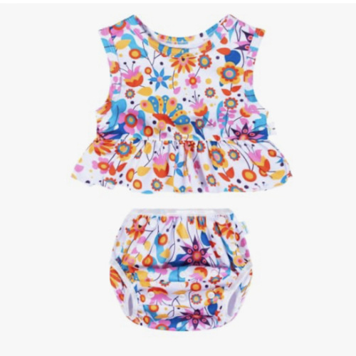 babygoal Baby Girl Swimsuits with Reusable Swim Diaper 2-Piece, Tankini Bathing Suit Swimwear for Infant and Toddler