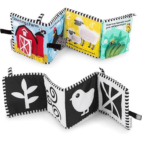 Baby Einstein Farm Explorers Counting at The Farm Soft Activity Book, Multisensory, for Tummy Time, Ages 0+ Months