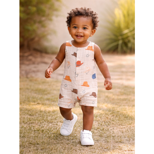 Western / Muslin Shortie Romper – SpearmintLOVE