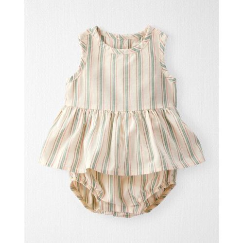 Baby Striped Sunsuit Made with Organic Cotton and Linen Blend - Little Planet | Carter's