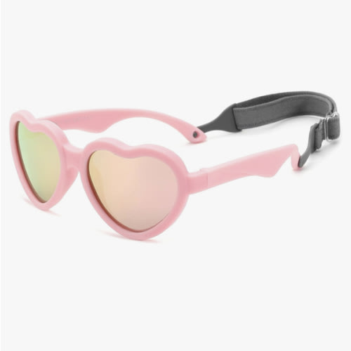 COASION Baby's First Sunglasses with Strap, Unbreakable Polarized Newborn Infant Heart Sunglasses for Ages 0-24 Months